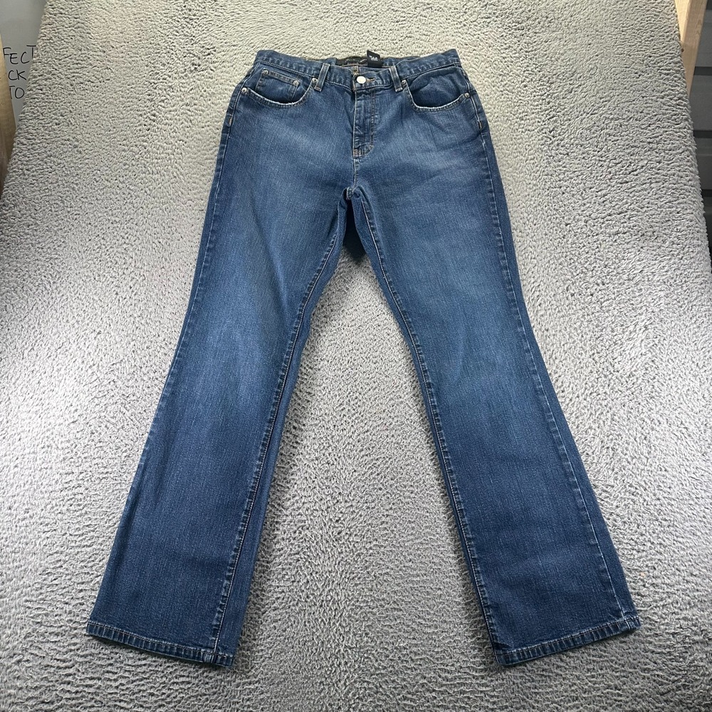 Calvin Klein Jeans Womens 10 Blue Cotton Denim Bootcut Workwear Faded Stretch